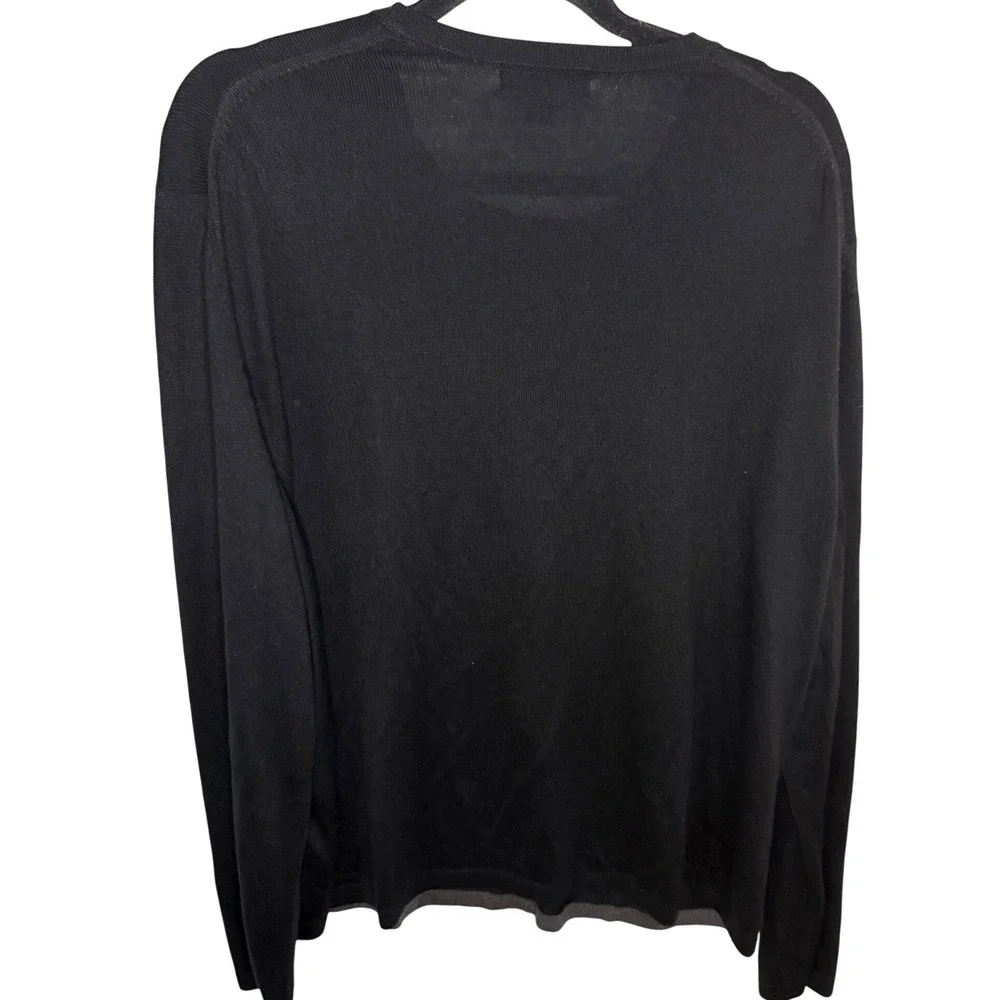 Banana Republic Silk‎ Cashmere Blend Sweater Men's XL Black Crewneck Classic